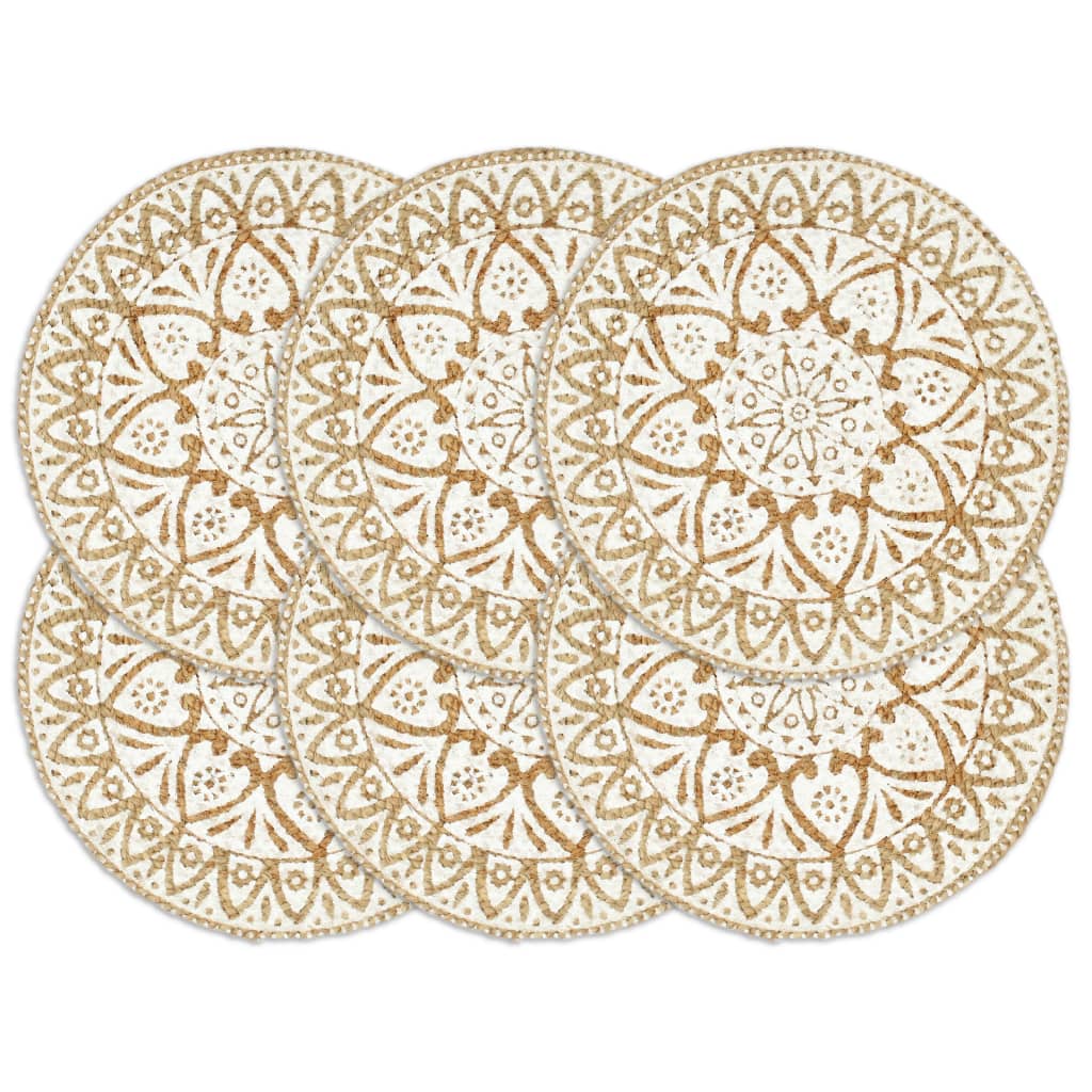 Placemats 4 st rond 38 cm katoen effen