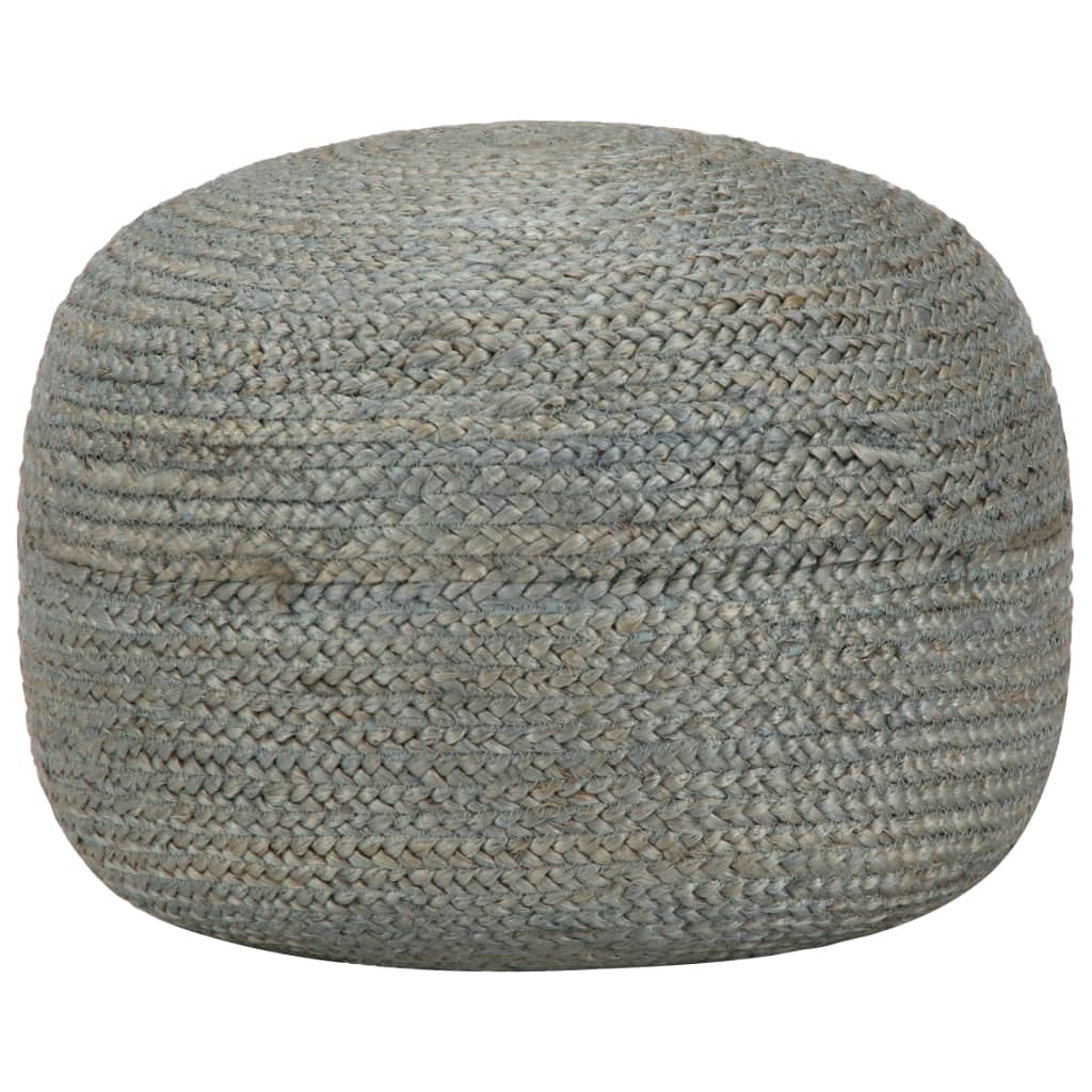 Pouf fait main 45x30 cm jute vert olive