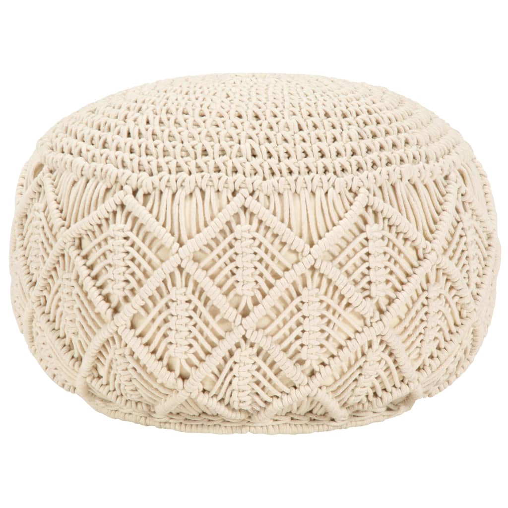 Pouf macramé fait main 45x30 cm coton