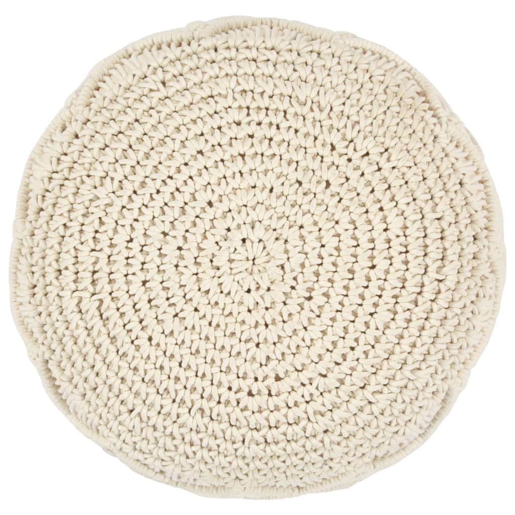 Pouf macramé fait main 45x30 cm coton