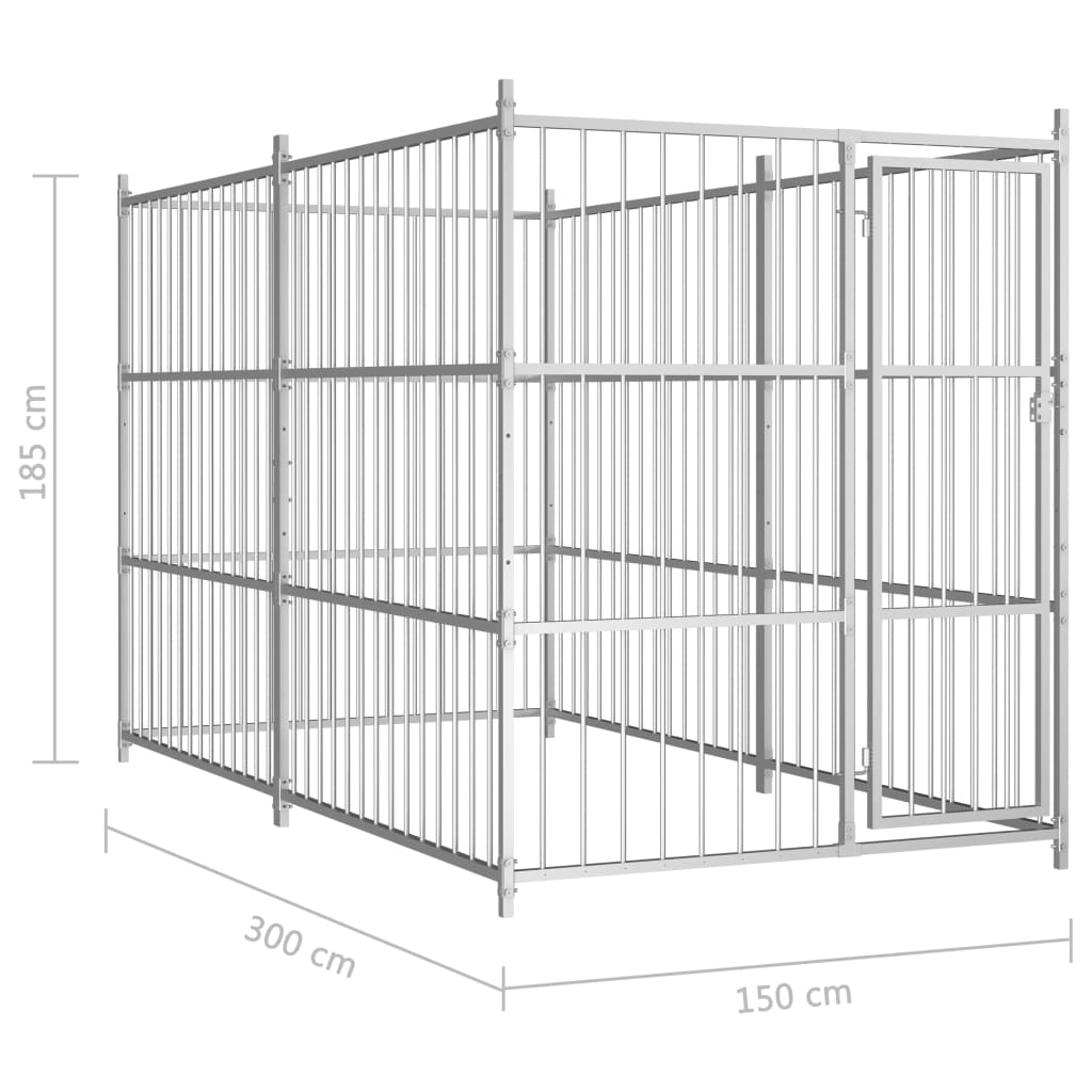 Hondenkennel voor buiten 450x450x185 cm