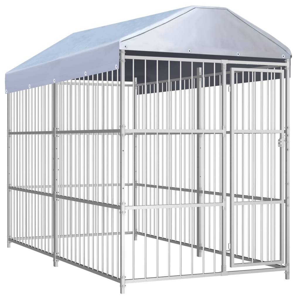 Hondenkennel voor buiten met dak 450x150x200 cm