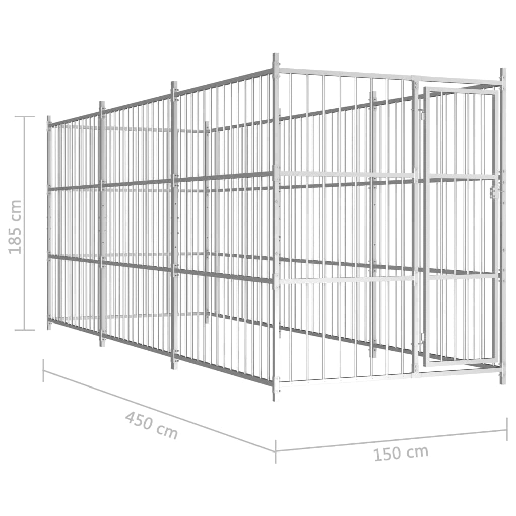 Hondenkennel voor buiten met dak 450x150x200 cm