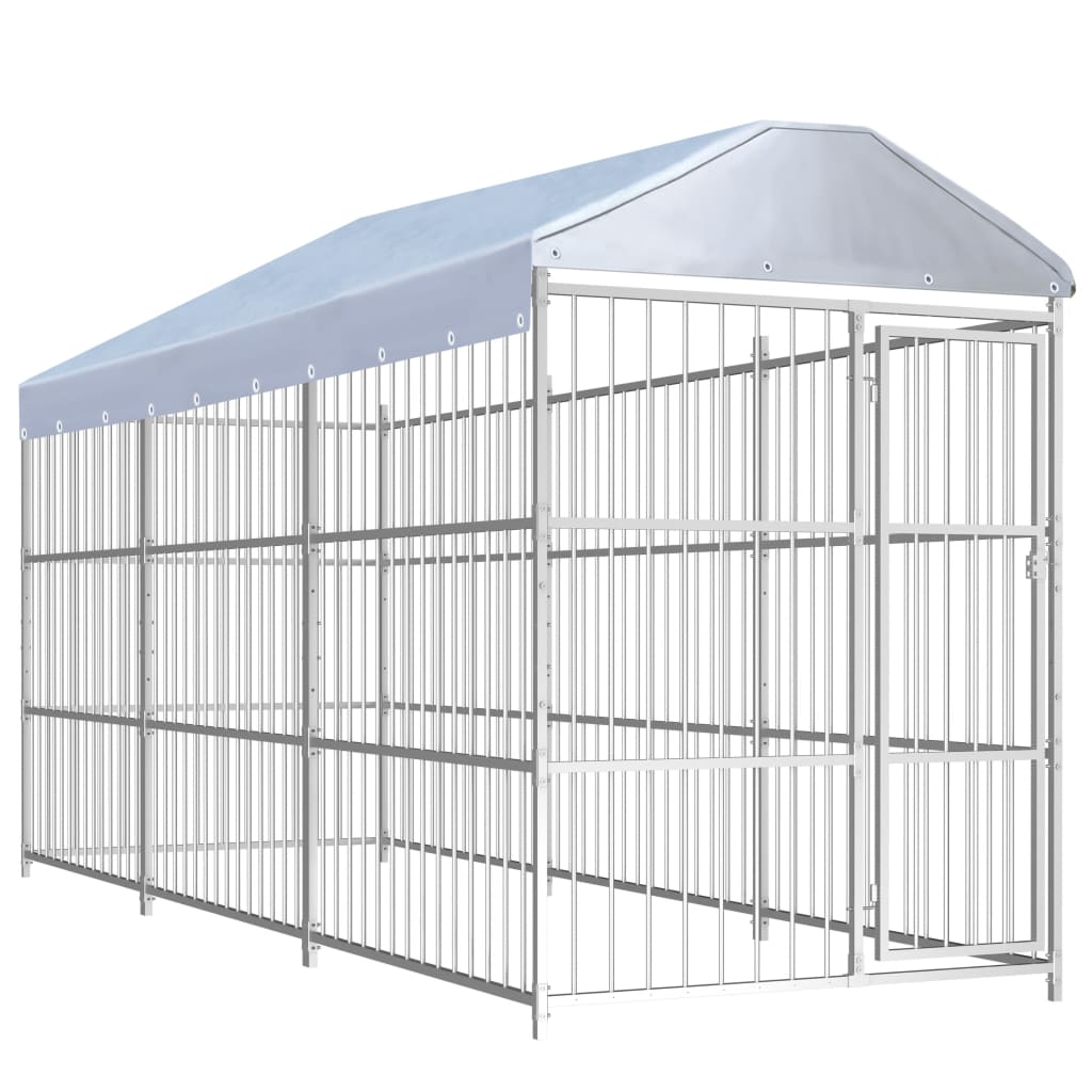 Hondenkennel voor buiten met dak 450x150x200 cm