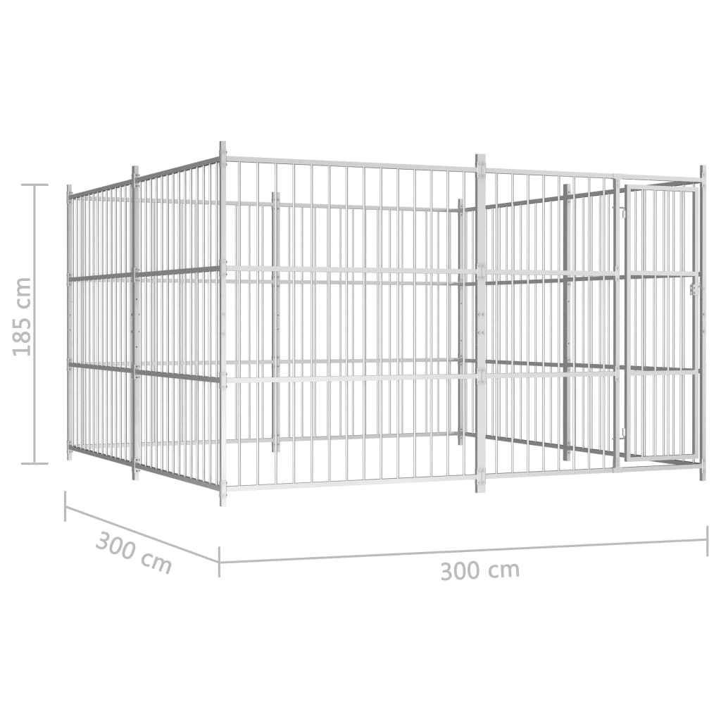 Hondenkennel voor buiten 450x450x185 cm