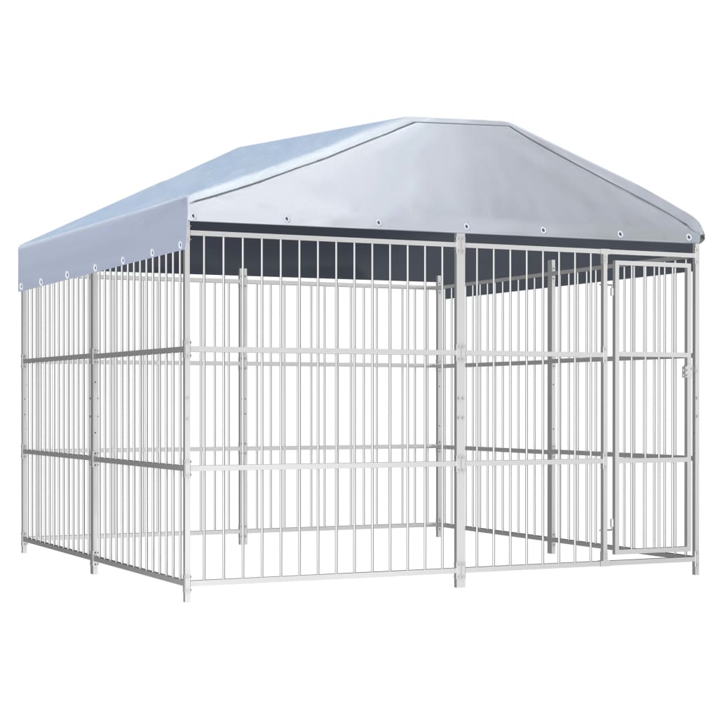 Hondenkennel voor buiten met dak 450x150x200 cm