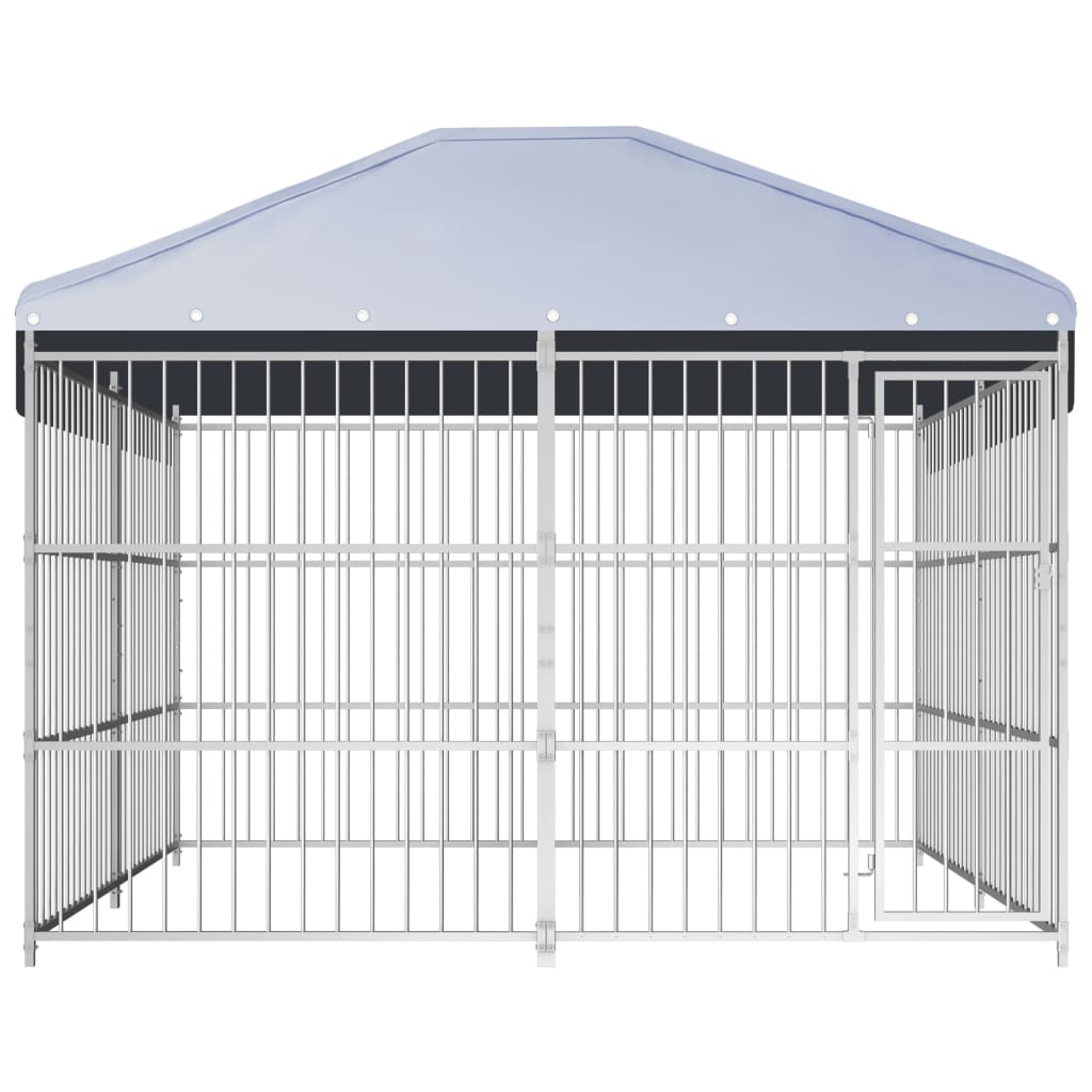 Hondenkennel voor buiten met dak 450x150x200 cm