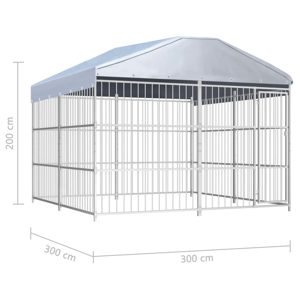 Hondenkennel voor buiten met dak 450x150x200 cm