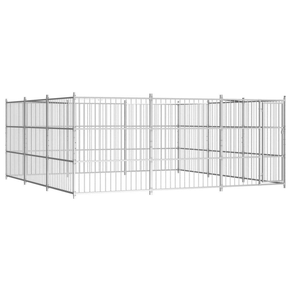 Hondenkennel voor buiten met dak 450x450x200 cm