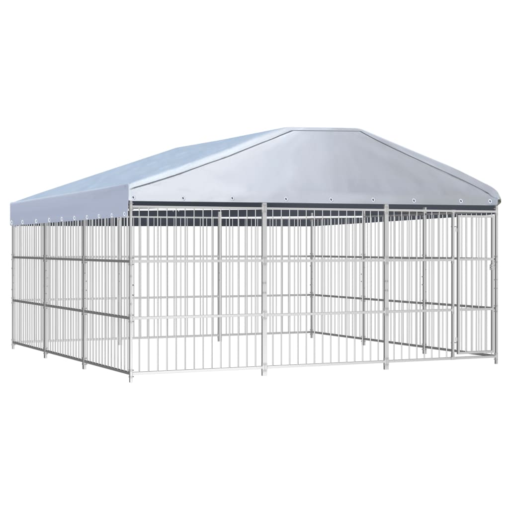 Hondenkennel voor buiten met dak 450x150x200 cm