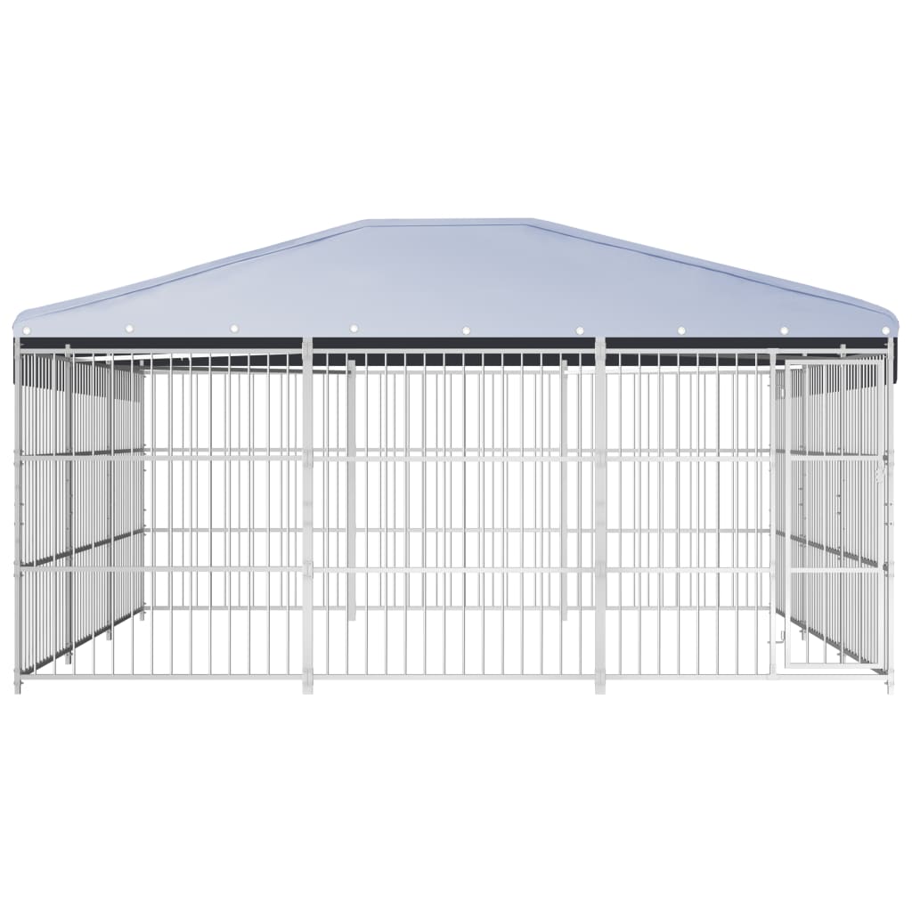 Hondenkennel voor buiten met dak 450x450x200 cm