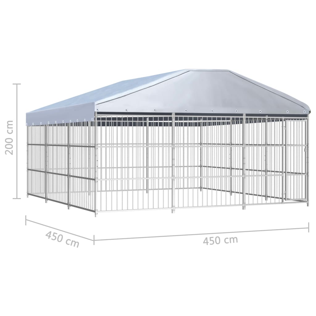 Hondenkennel voor buiten 450x450x185 cm