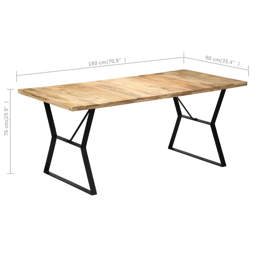 Table à manger 120x60x76 cm en bois de manguier massif