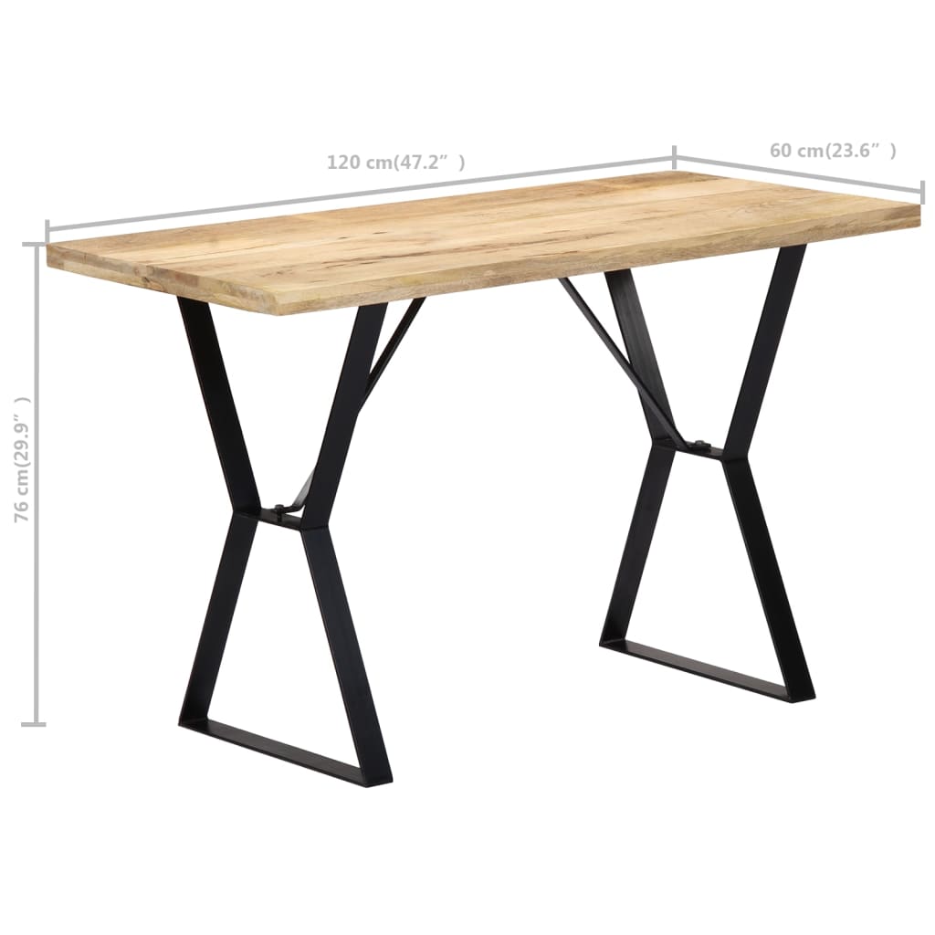 Table à manger 120x60x76 cm en bois de manguier massif