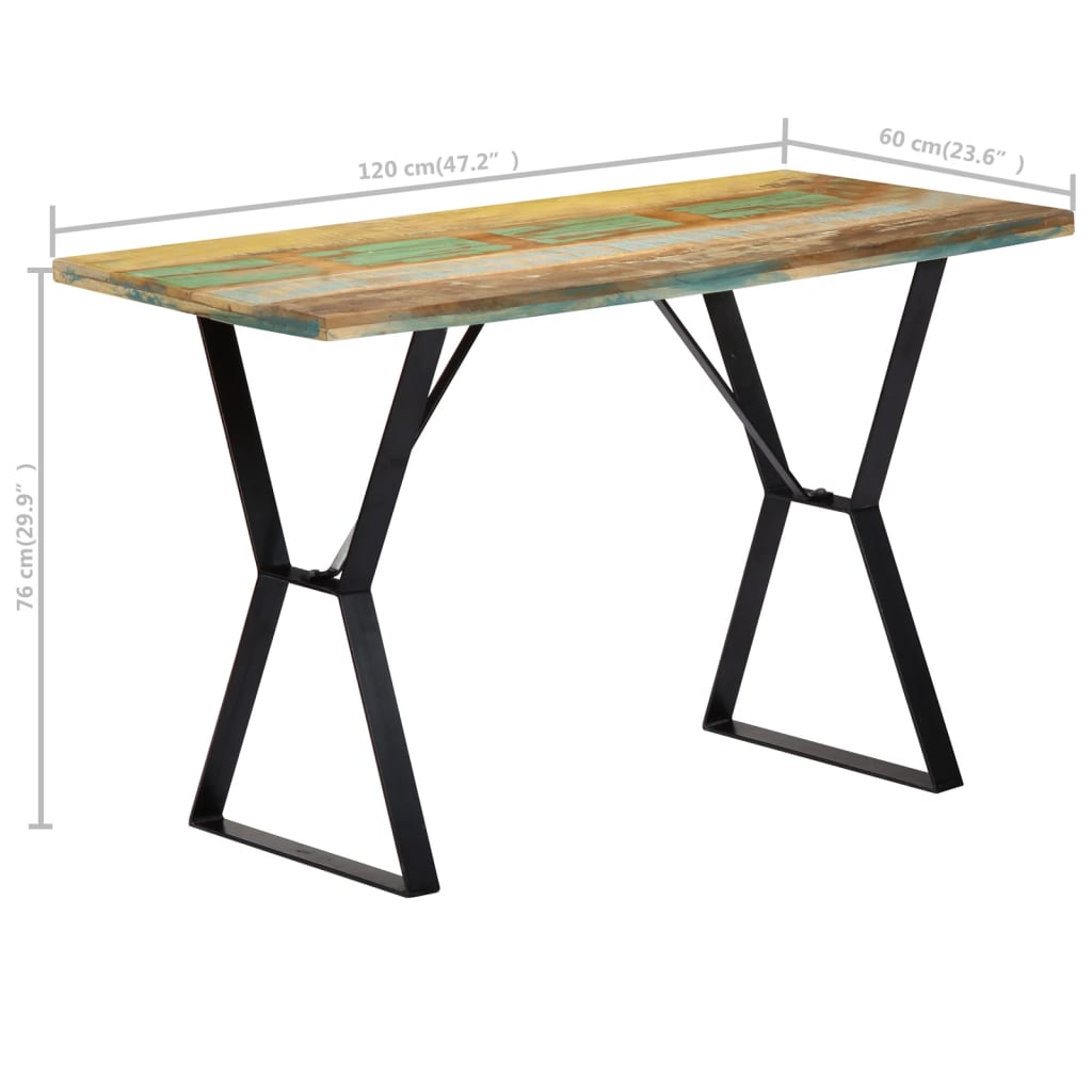 Table à manger 120x60x76 cm en bois de manguier massif