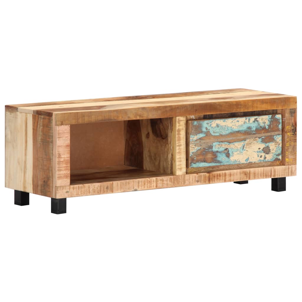 Meuble TV 100x30x33 cm bois massif recyclé