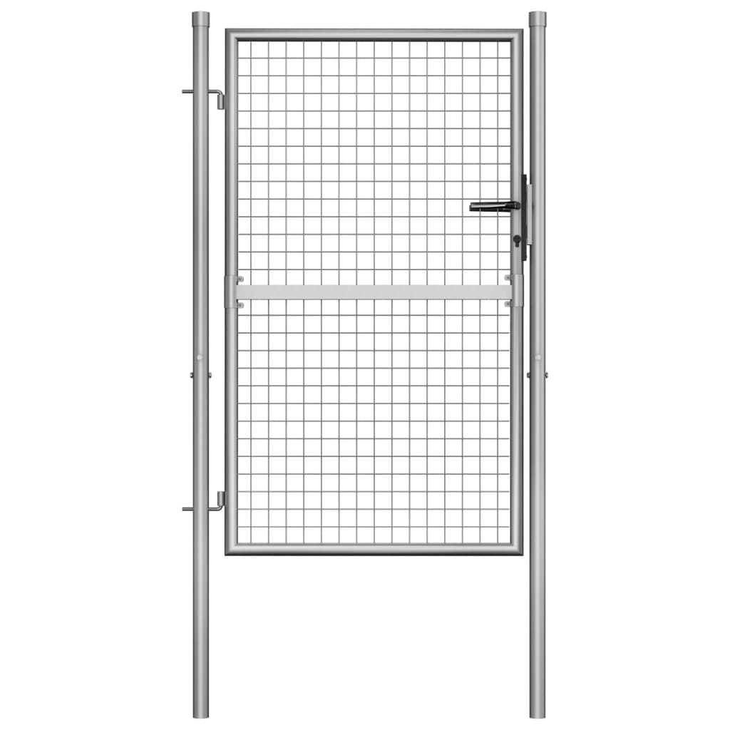 Portail 105x225 cm en acier galvanisé, couleur argent