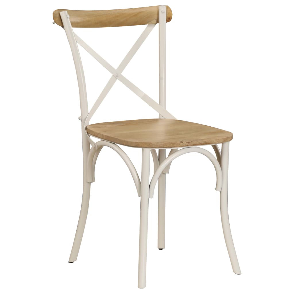 Kruisstoelen 2 st massief mangohout zwart