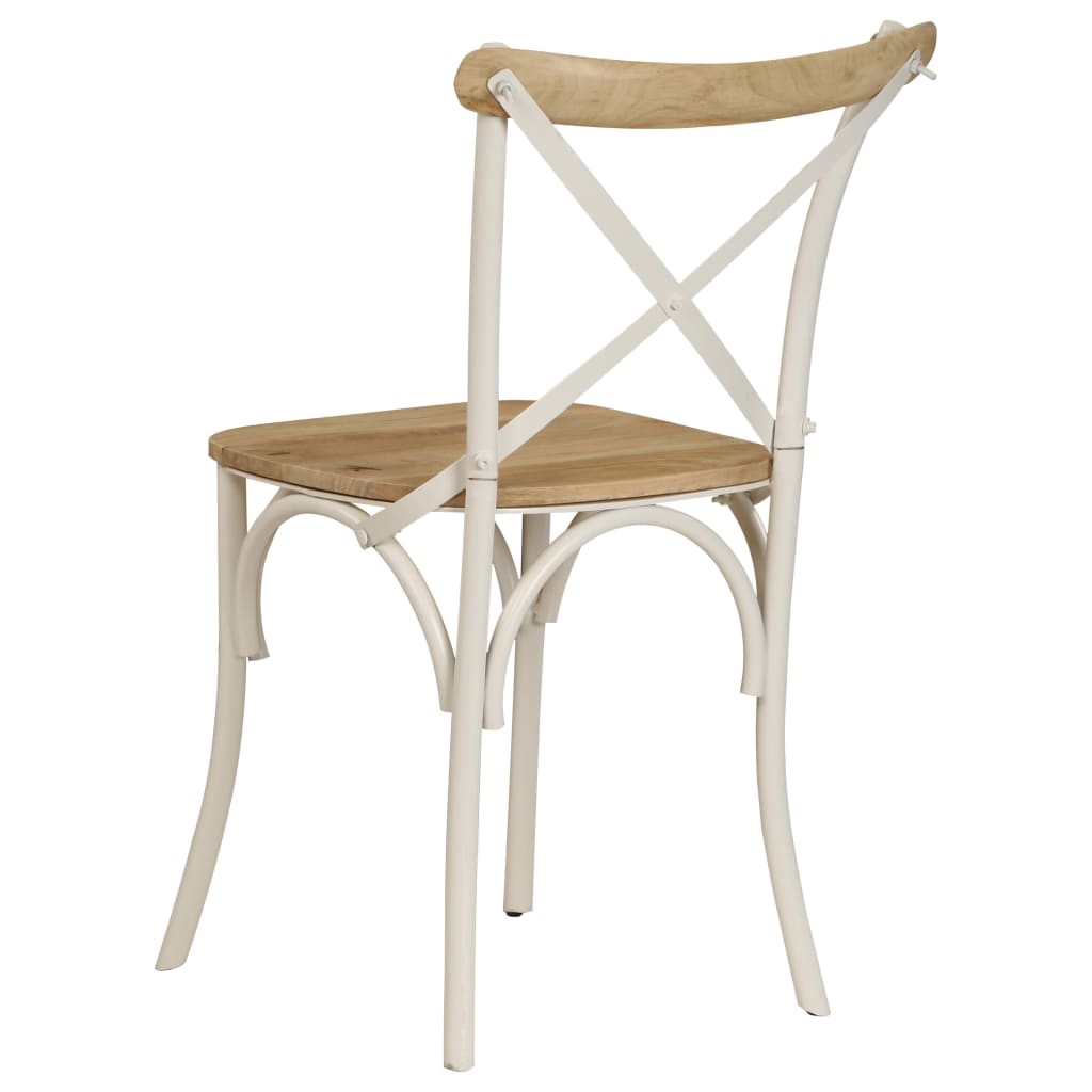 Kruisstoelen 2 st massief mangohout zwart