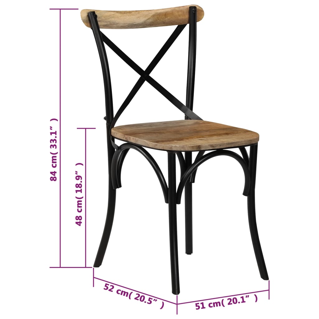 Eetkamerstoelen 6 st massief gerecycled hout