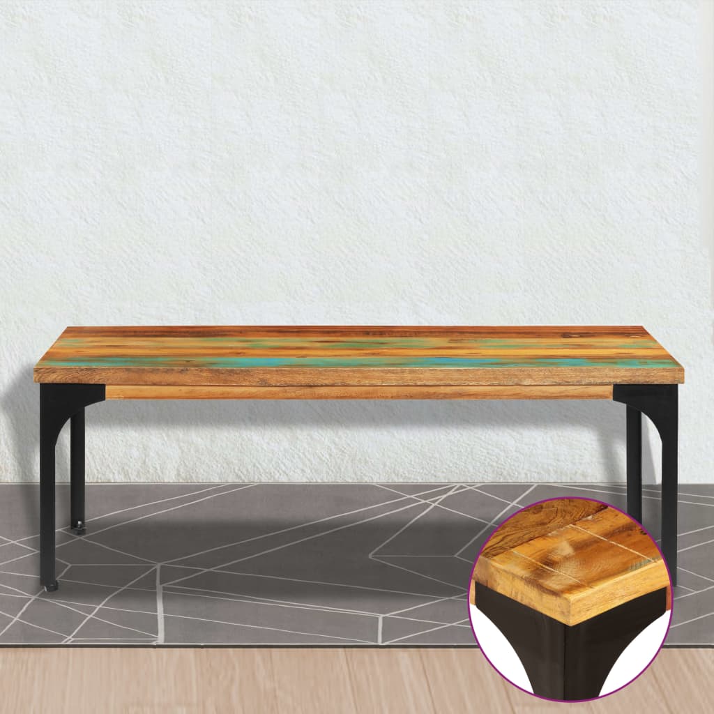 Table basse 100x60x35 cm bois massif recyclé