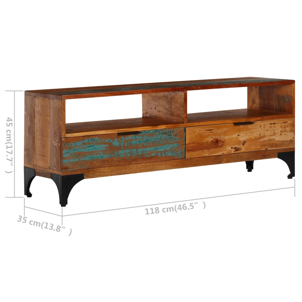 Tv-meubel 120x35x45 cm mangohout