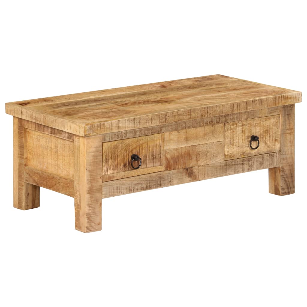 Table basse avec tiroirs 90x45x35 cm bois massif recyclé