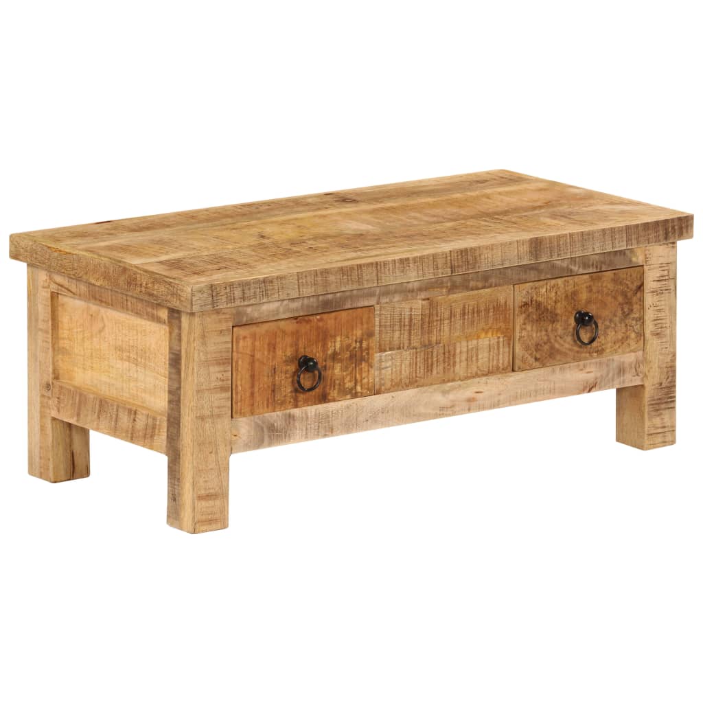 Table basse avec tiroirs 90x45x35 cm bois massif recyclé