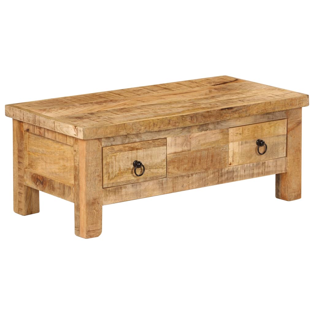 Table basse avec tiroirs 90x45x35 cm bois massif recyclé