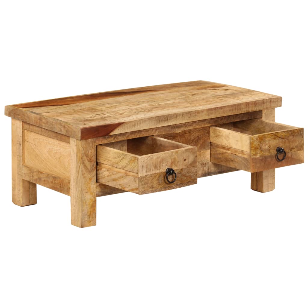 Table basse avec tiroirs 90x45x35 cm bois massif recyclé