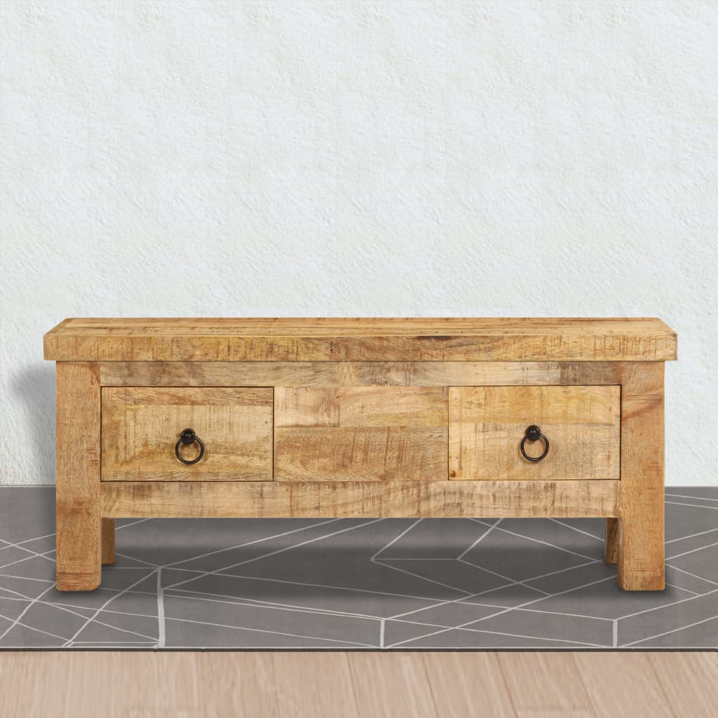 Table basse avec tiroirs 90x45x35 cm bois massif recyclé