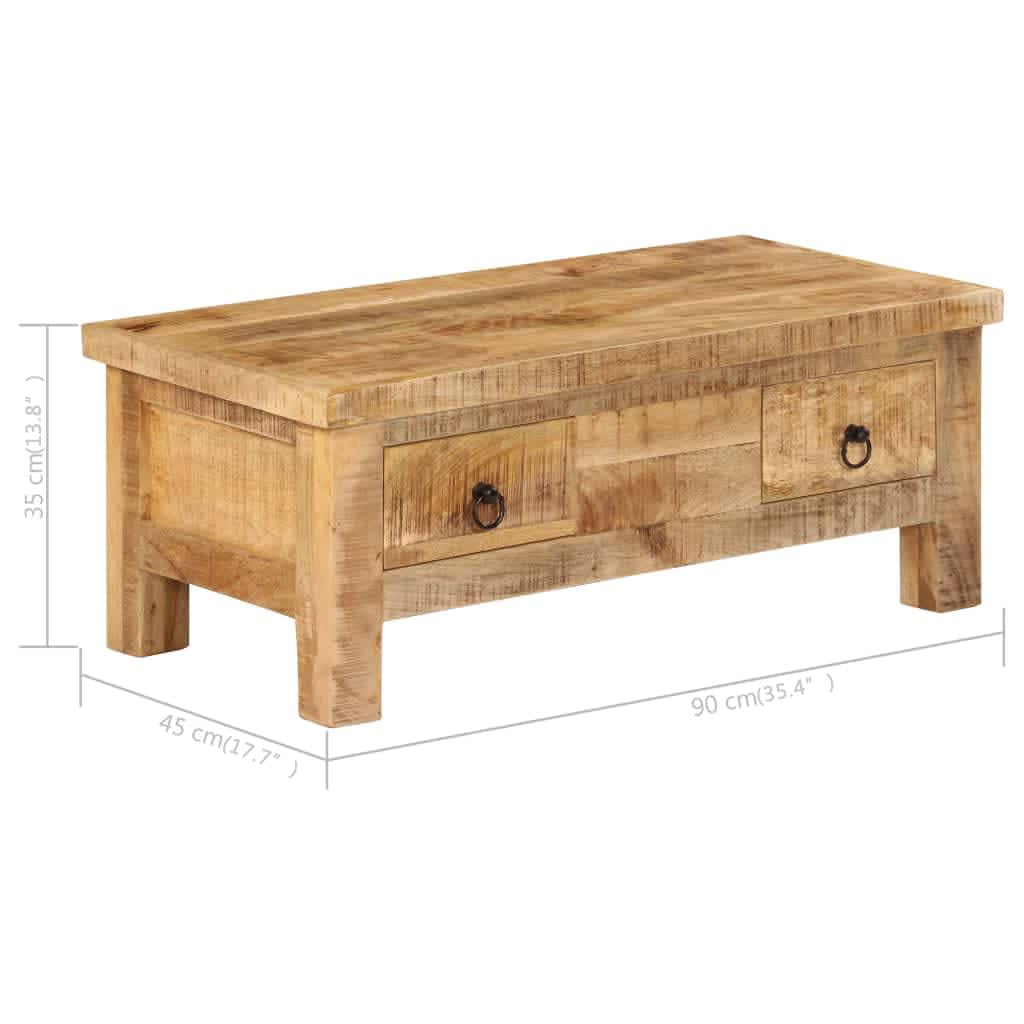 Salontafel met lades 90x45x35 cm massief gerecycled hout