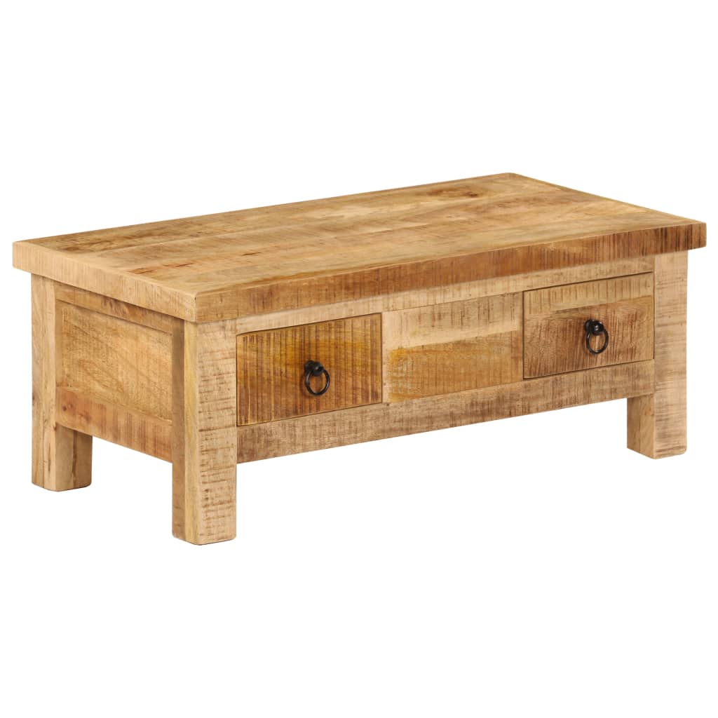 Table basse avec tiroirs 90x45x35 cm bois massif recyclé