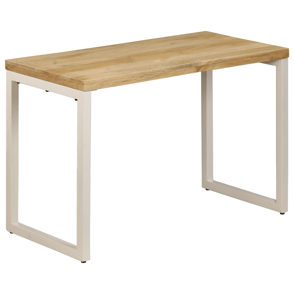 Eettafel/bureau met stalen poten massief sheeshamhout