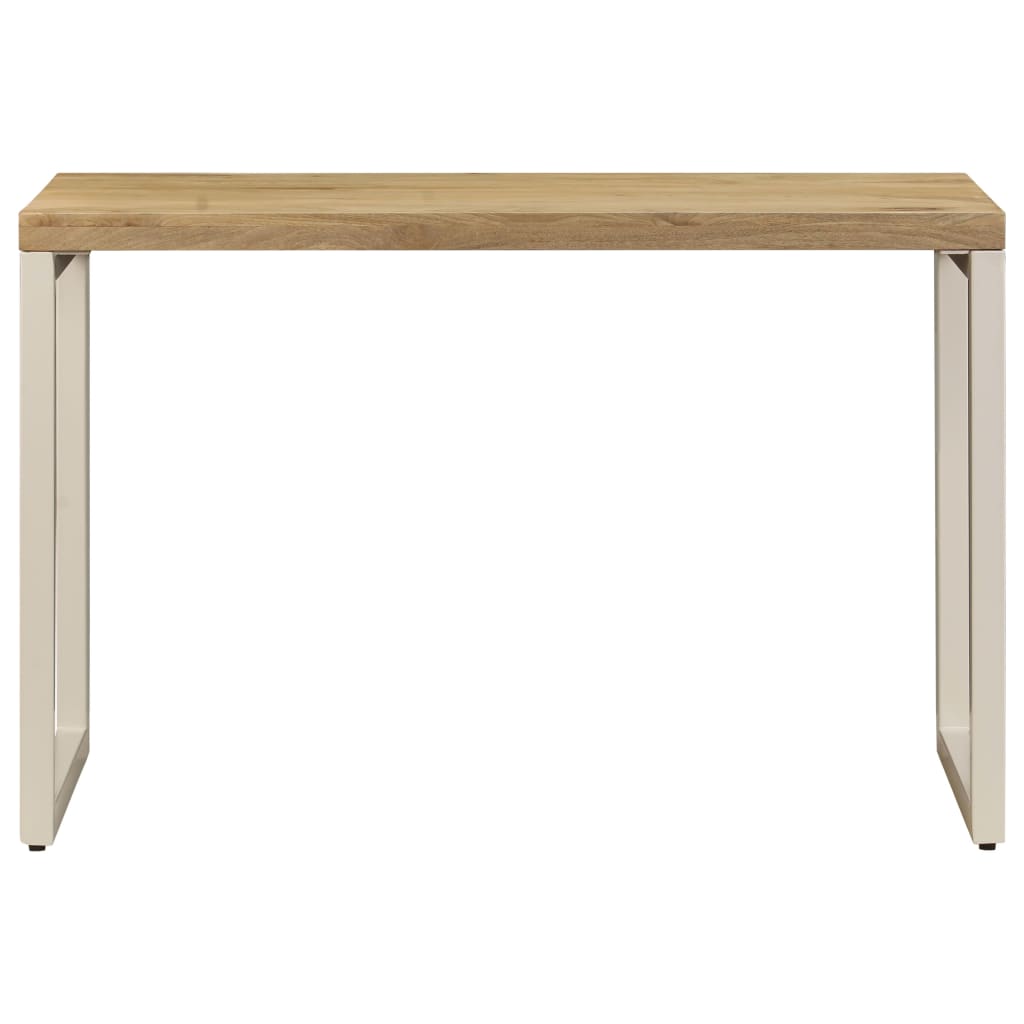 Eettafel/bureau met stalen poten massief sheeshamhout