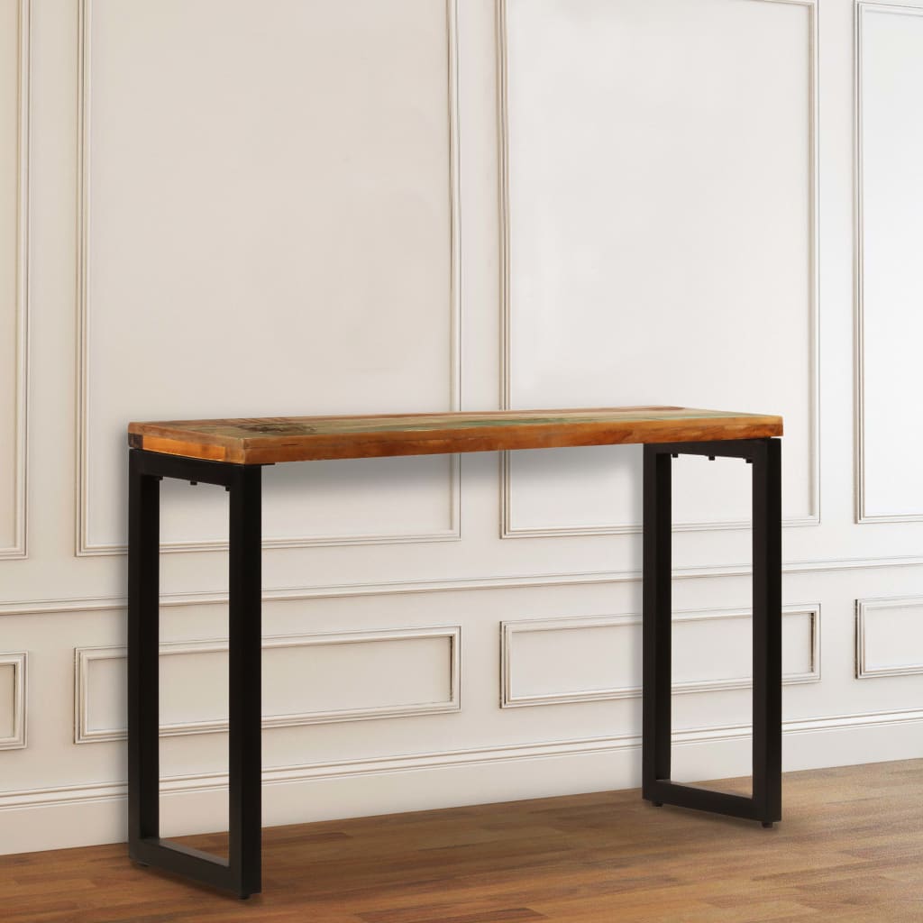 Table murale 120x35x76 cm en manguier massif et acier