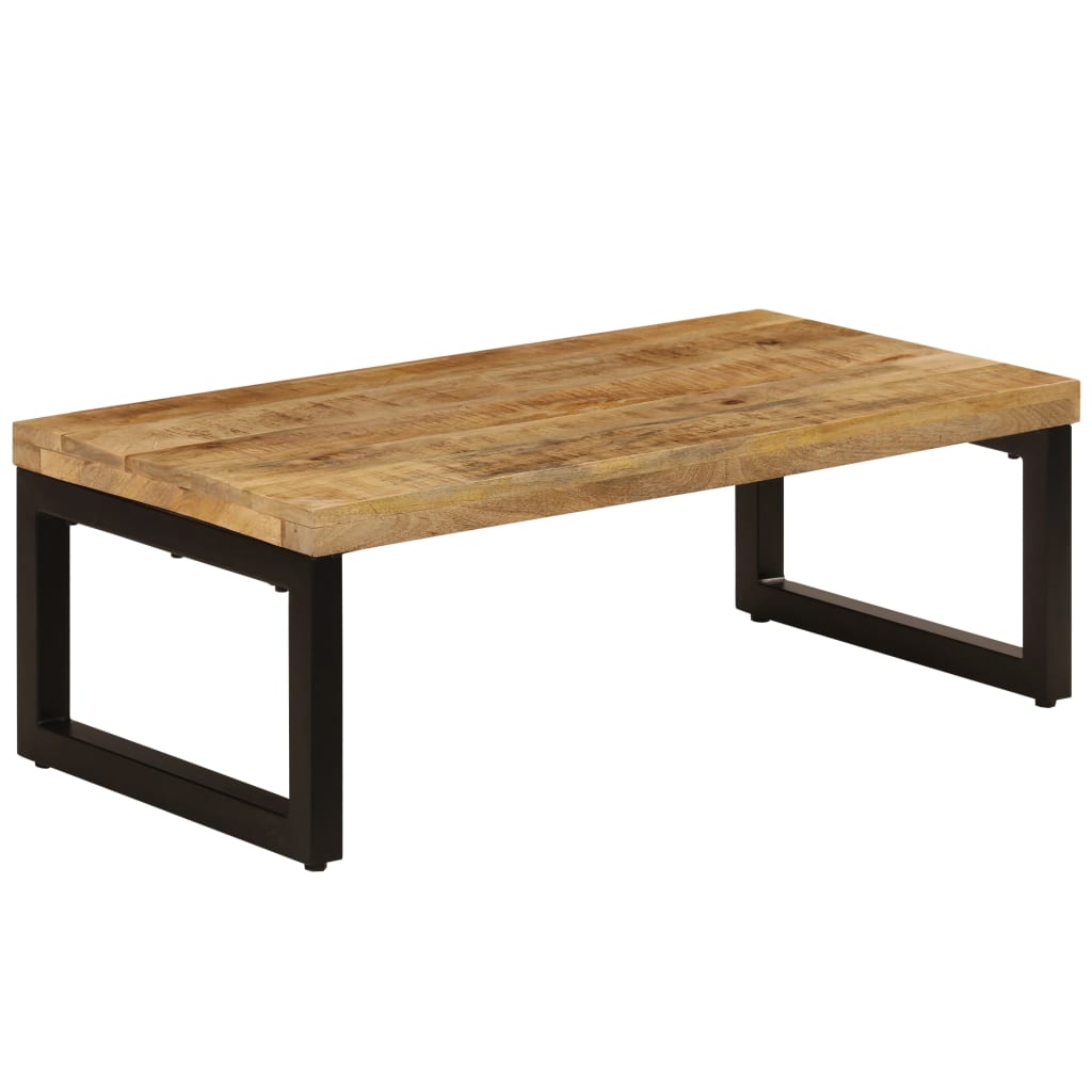 Table basse 100x50x35 cm en manguier massif et acier