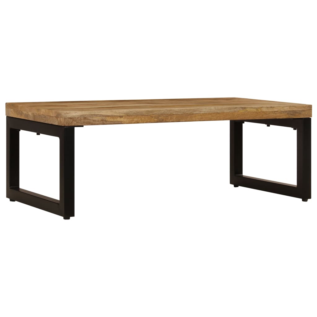 Table basse 100x50x35 cm en manguier massif et acier