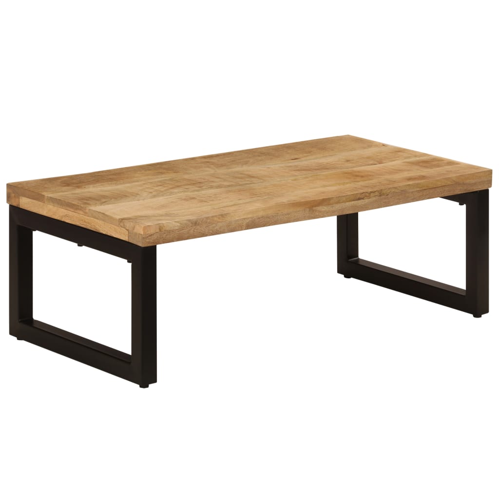 Table basse 100x50x35 cm en manguier massif et acier