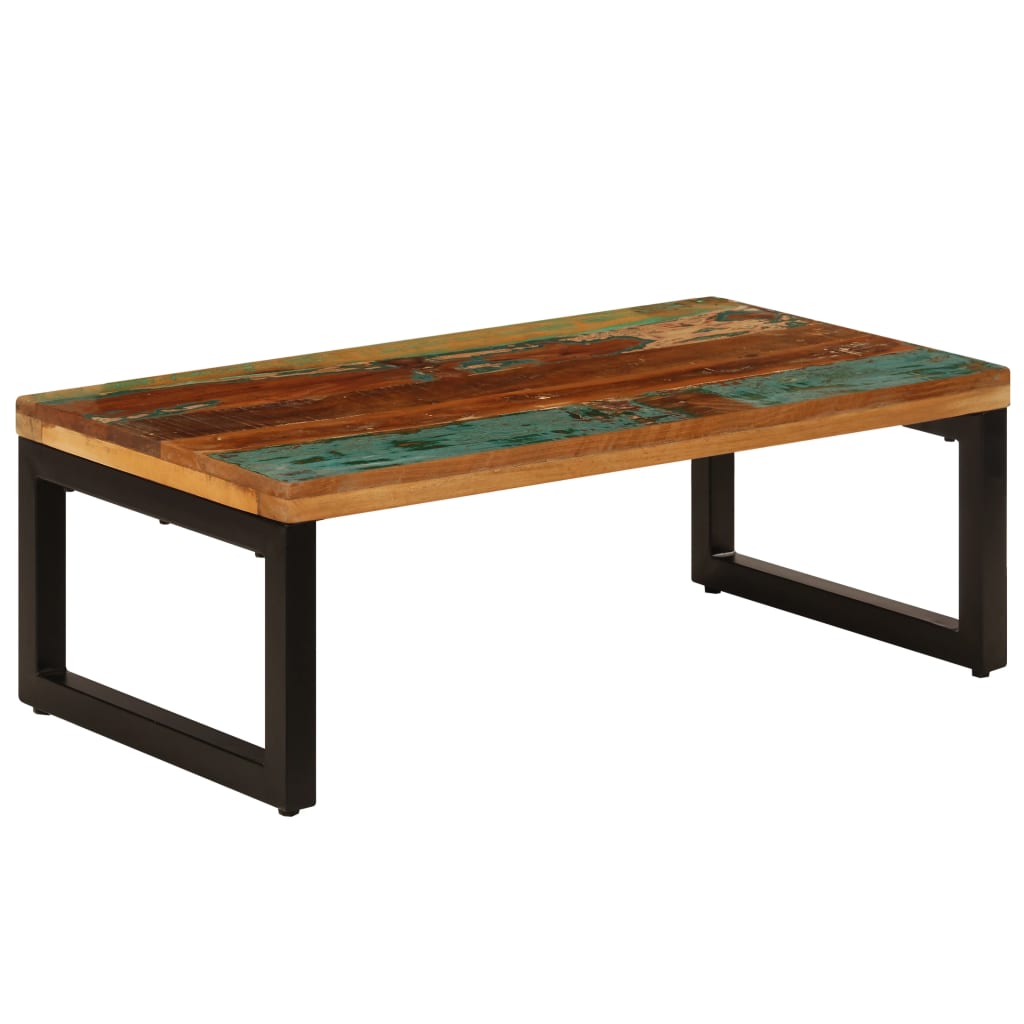 Table basse 100x50x35 cm en manguier massif et acier