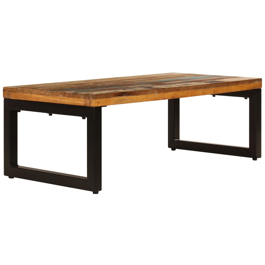 Table basse 100x50x35 cm en manguier massif et acier