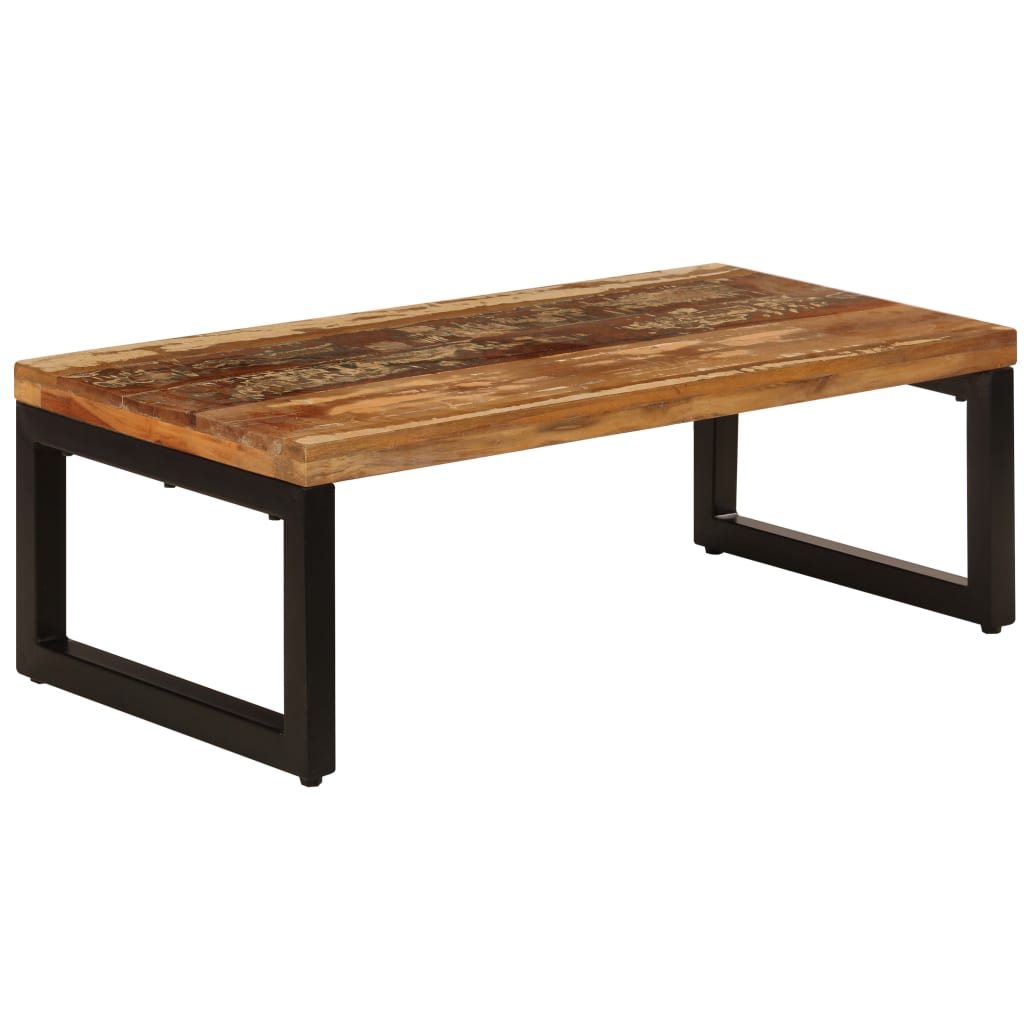 Table basse 100x50x35 cm en manguier massif et acier