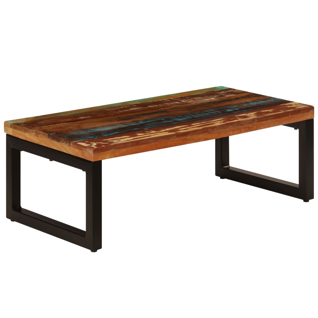 Table basse 100x50x35 cm en manguier massif et acier