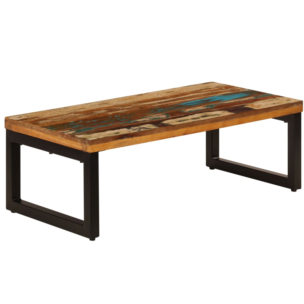 Table basse 100x50x35 cm en manguier massif et acier