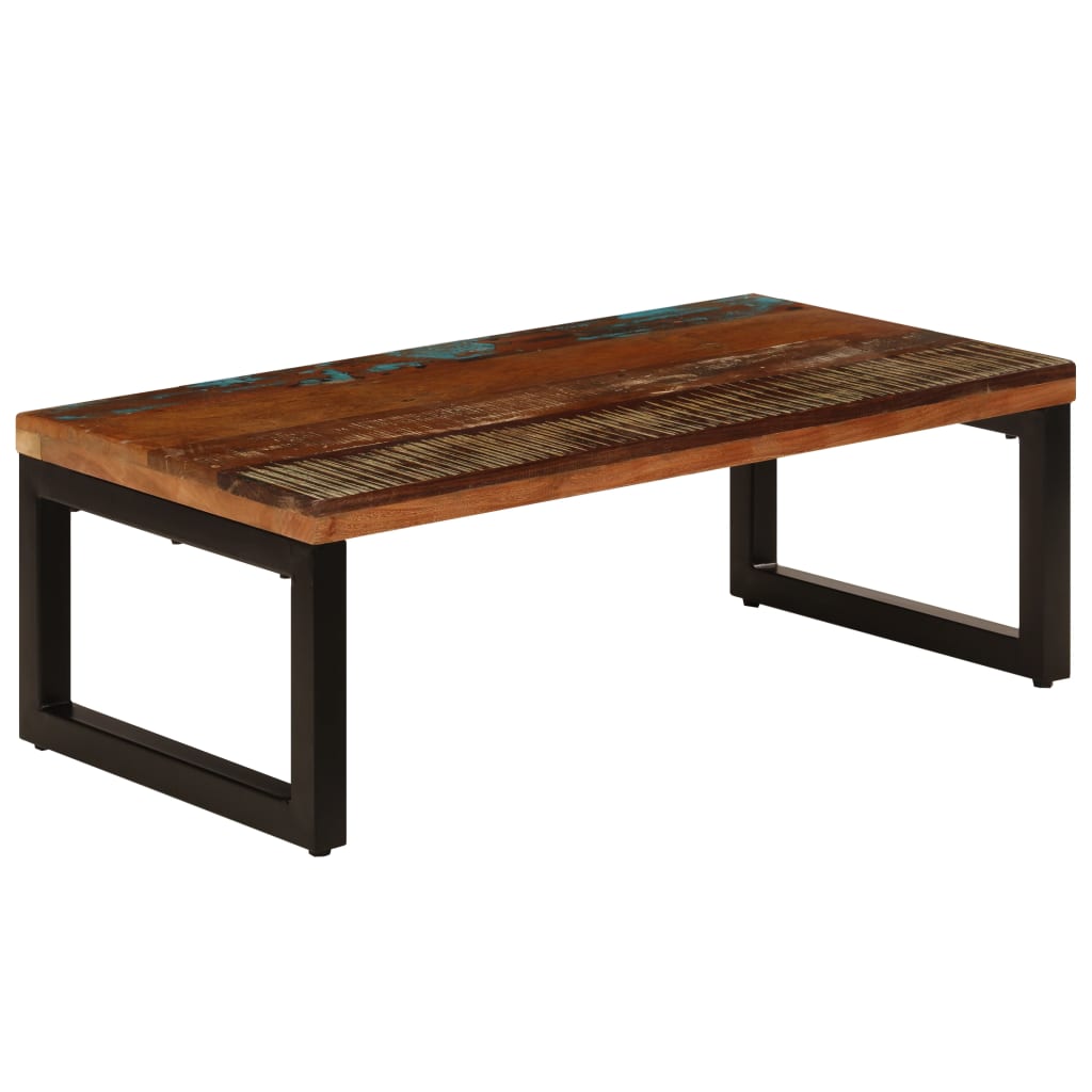 Table basse 100x50x35 cm en manguier massif et acier