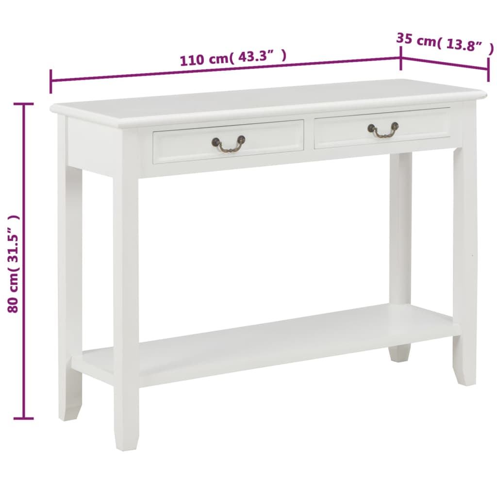 Table murale 110x35x80 cm bois