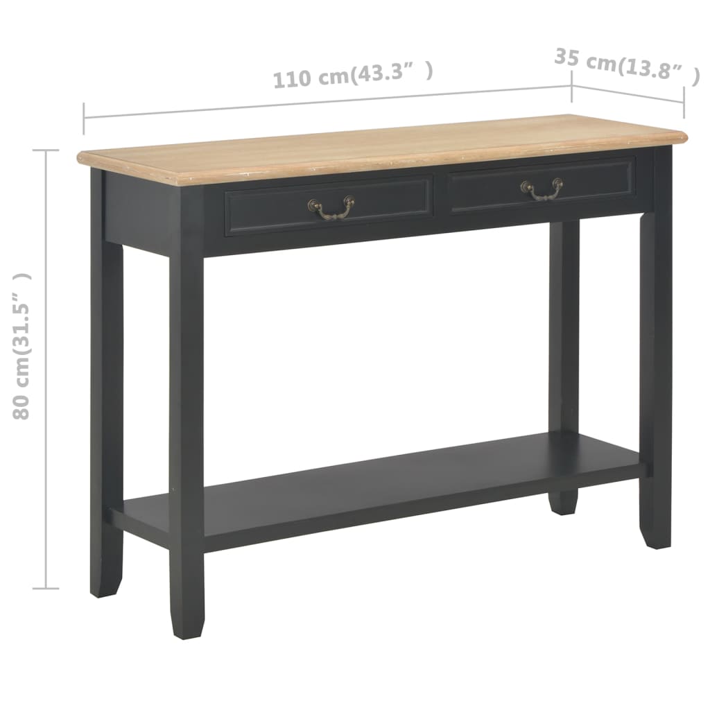 Table murale 110x35x80 cm bois