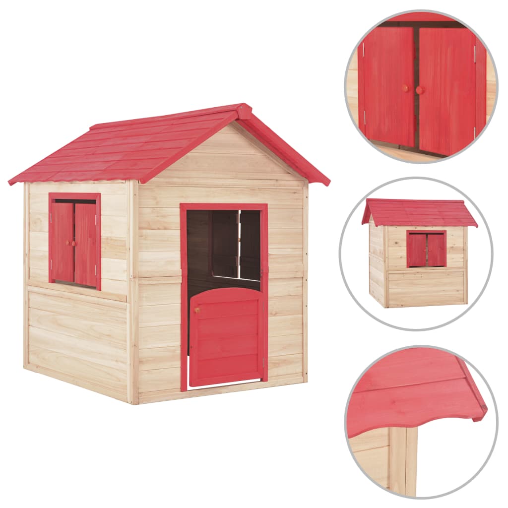 Cabane enfant en bois de pin rouge