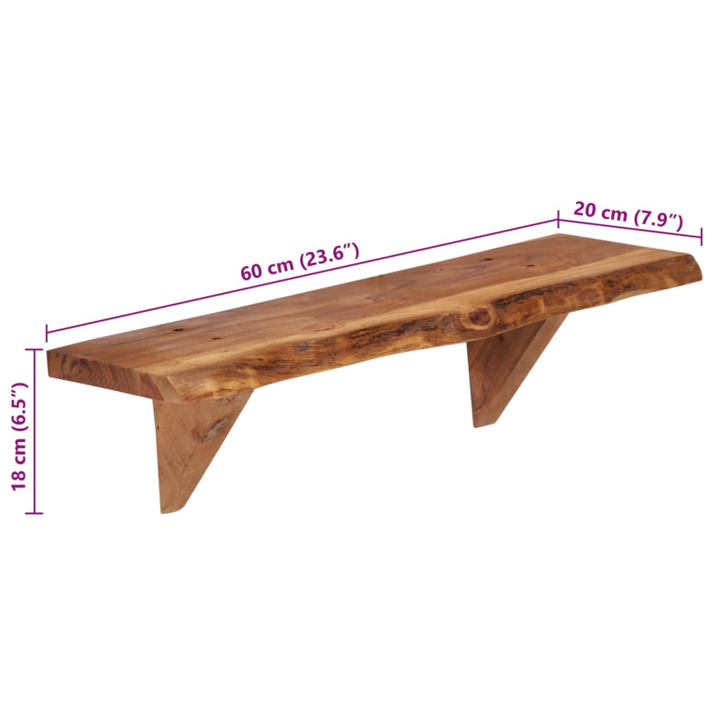 Wandschappen 2 st 90x20x18 cm massief acaciahout