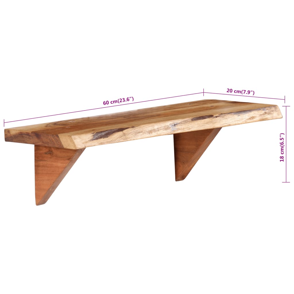 Etagères murales 2 pcs 90x20x18 cm bois d'acacia massif